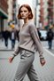 Women's V-Neck Regular Fit Low Arm Knitwear Sweater Stylish and Comfortable Choice for Winter Days Quality
