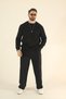 Men's Basic Winter Fleece-Lined Sweatshirt - Black Regular Crew Neck - 6