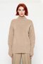 Women's Oversized Cutout Stand Collar Raglan Sleeve Plain Gray Knitwear Sweater Ideal Choice for Winter Daily Wear - 2