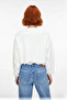 Women's Oversized Knit Crop Sweater with Low Sleeves and Flowing Detail Offers Modern Chic with Its Soft Texture - 4