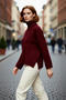 Women's Oversized Turtleneck Plain Ribbed Knit Sweater Offers Comfortable Elegance for the Winter Season Quality