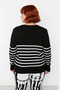 Women's Striped Crew Neck Relaxed Fit Long Sleeve Knit Sweater Offers Everyday Elegance and Comfort - 4