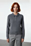 Women's Regular Fit Long Sleeve Polo Neck Knitwear Sweater Ideal for Winter and Autumn Basic Model - 2