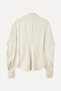 Women's Off-White Draped Long Sleeve Shirt - 6