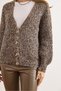 Women's Brown Soft Textured Knit Cardigan Hrk-19000431 - 4