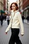 Women's Regular Fit Scarf Collar Knitwear Sweater with Special Contrast Details for a Stylish and Comfortable Look