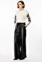 Elastic Waist Lace-Up Leather Trousers 44185-26K - 3