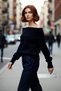 Regular Fit Carmen Collar Knitwear Sweater for Women Ideal for Winter Chic Long Sleeve Design
