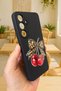 Samsung Galaxy S23Fe Compatible Cherry Leopard Bow Patterned Silicone Shock-Absorbing Rubber Case - 4