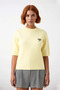 Women's Cherry Embroidered Crew Neck Low Sleeve Regular Fit Knitwear Sweater Spring Autumn Style - 2