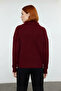 Women's Oversized Polo Neck Low Sleeve Ribbed Knit Sweater Winter Casual Chic Comfortable - 4