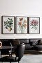 Wooden Black Framed 3-Piece Modern Painting Set Huhu278 - Three-Piece Painting Set Black Frame