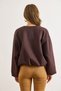 Women's Brown Crew Neck Pocketed Lined Cashmere Jacket Ckt-19000489 - 6