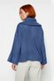 Women's Oversize Zippered Stand Collar Knitwear Sweater Low Sleeve Long Ideal Model for Winter Days - 4