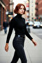 Women's Exclusive Fitted Turtleneck Long Sleeve Basic Knitwear Sweater Ideal for Winter Days Acrylic