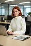 Women's Oversize Crop Zippered Stand Collar Thessaloniki Woven Acrylic Knitwear Sweater for Winter Daily Outfits - 3