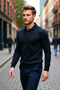 Men's Fitted Cut Polo Neck Knitwear Sweater Long Sleeve Smart Casual Style Offers Everyday Elegance