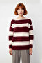 Women's Oversized Striped Boat Neck Knit Sweater Is a Comfortable and Stylish Choice for Cold Days. Good Quality - 2