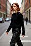 Women's Oversized Openwork Hollowed Out Crew Neck Low Sleeve Crop Knit Sweater Complements Your Casual Chic