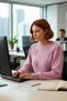 Women's Basic Crew Neck Long Sleeve Embroidered Pink Knitwear Sweater Is Stylish and Comfortable for the Winter Season - 3