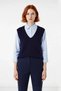 Women's Relaxed Fit V-Neck Striped Shirt Detailed Long Sleeve Thessaloniki Woven Knitwear Sweater Winter - 2