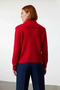Women's Regular Fit Zippered Polo Neck Thessaloniki Woven Knitwear Sweater Winter Casual Chic Quality - 4