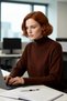 Comfortable Relaxed Fit Low Armhole Stand Collar Knitwear Sweater for Women Ideal Choice for Winter Days - 3