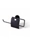Covered Paper Towel Holder for Bathroom Toilet Kitchen Wall Mounted Screw Mounting Modern Accessory Black - 3