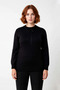 Women's Lace Collar Ribbon Bow Detail Black Regular Acrylic Knitwear Sweater Stylish Suitable for Daily Style - 2