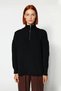 Women's Oversize Low-Cut Zipper Stand Collar Knitwear Thessaloniki Knit Basic Long Sleeve Sweater High Quality - 2