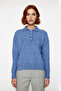 Women's Oversize Hair Knit Polo Neck Sweater Low Long Sleeve Winter Casual Basic Chic Quality - 2