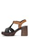 Women's Summer Heeled 100% Leather Sandals 2409804Y - 3