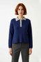 Women's Oversized Polo Neck Knit Sweater Color Block Soft Textured Comfortable Winter Wear Chic - 2