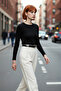 Women's Fitted Crew Neck Long Sleeve Basic Knit Sweater Elegant Touch to Spring Autumn Chic
