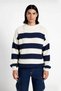 Men's Oversize Wide Fit Crew Neck Striped Acrylic Knitwear Sweater Ideal for Cold Winter Days - 2