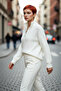 Women's Oversize Low-Cut Zipper Stand Collar Knitwear Thessaloniki Knit Basic Long Sleeve Sweater High Quality