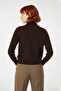 Women's Oversized Stand Collar Knit Sweater Raglan Sleeve Winter Casual Chic Burgundy Basic Design - 4