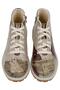 Women's Vegan Leather Beige Zippered Short Boots - I Watch and Judge Design - 2