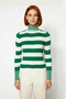 Women's Striped Turtleneck Knit Sweater Basic Regular Fit Winter Long Sleeve Offers Everyday Chic - 2