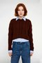 Women's Regular Fit Hair Braid Pattern Low Sleeve Crop Knitwear Sweater Offers Acrylic Comfort - 2