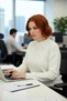 Women's Ecru Regular Fit Trok Detailed Low Sleeve Crew Neck Medium Thick Knitwear Sweater Winter - 3
