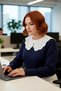 Women's Navy Blue Lace Collar Knitwear Sweater Long Sleeve Regular Fit Stylish Choice of Winter Outfits - 3