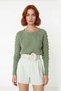 Women's Regular Fit Textured Acrylic Knitwear Crew Neck Long Sleeve Stylish and Comfortable Seasonal Sweater - 2
