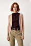 Women's Stand Collar Color Block Ribbed Knit Sweater Fitted Fit Long Sleeve Casual Basic Model Quality - 2