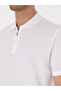 White Regular Fit 100% Cotton Zippered Polo Neck T-Shirt 50300835-Vr013 - 7