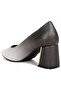Women Black & Grey Metallic Accent Block Heel Pumps - 3