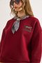 Women's Burgundy Scarf Detailed Embroidered Sweatshirt Swt-19000762 - 2