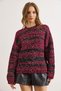 Women's Burgundy Striped Textured Comfortable Fit Knit Sweater Kzk-19001031 - 6