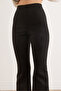 Women's Black Spanish Leg Lycra Suede Trousers Pnt-19000372 - 5