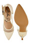 Women Pointy Toe Ankle Strap Pumps in Beige - 4